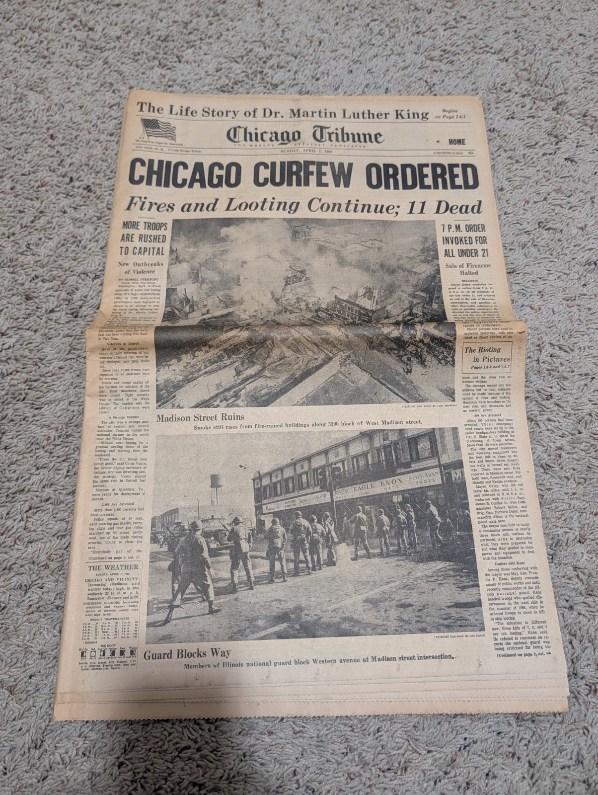 Vtg Chicago Tribune Newspaper 1968 Chicago Curfew Ordered Looting Continues Vtg Chicago Tribune Newspaper 1968 Chicago Curfew Ordered Looting Continues