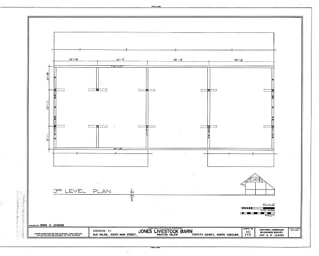 Photo:Bethania NC Jones Livestock Barn 1900s HABS Floor Plan Old Salem