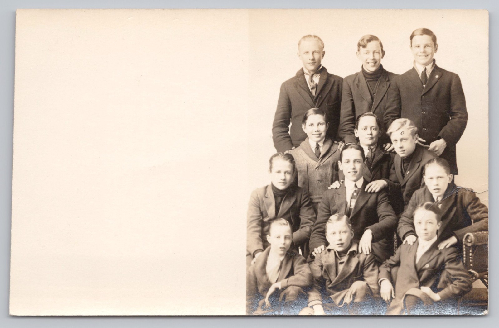 RPPC Meadville, PA  Group Boys Teen Guys Suits Fashion Real Photo HE Ellsworth