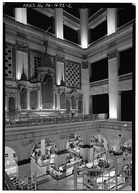 Photo:Philadelphia PA John Wanamaker Store Interior Court 1900s Organ