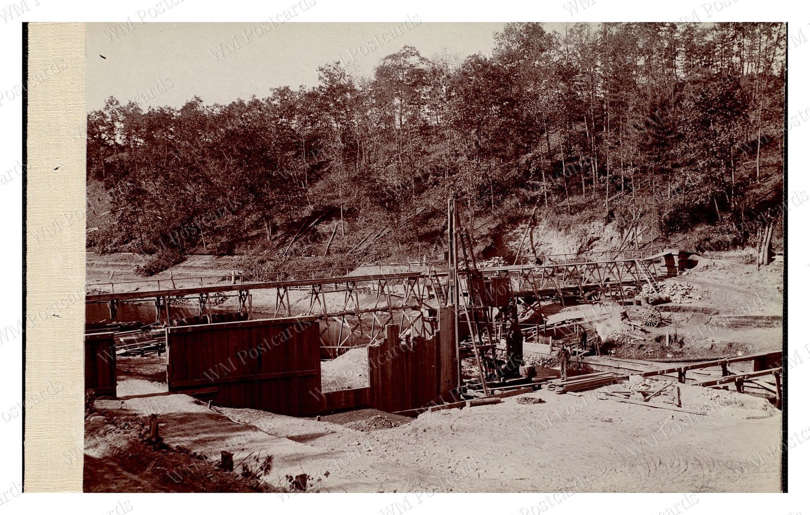 West Boylston Massachusetts 1895 Clinton Dam Cofferdam Constru Standard Postcard West Boylston Massachusetts 1895 Clinton Dam Cofferdam Constru Standard Postcard