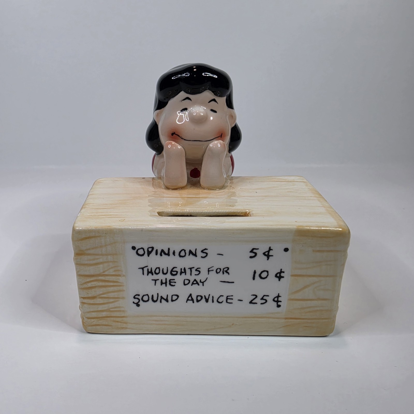 Vintage 1966 Charles Schulz Peanuts Lucy Desk Psychiatrist Rare Ceramic Bank Vintage 1966 Charles Schulz Peanuts Lucy Desk Psychiatrist Rare Ceramic Bank