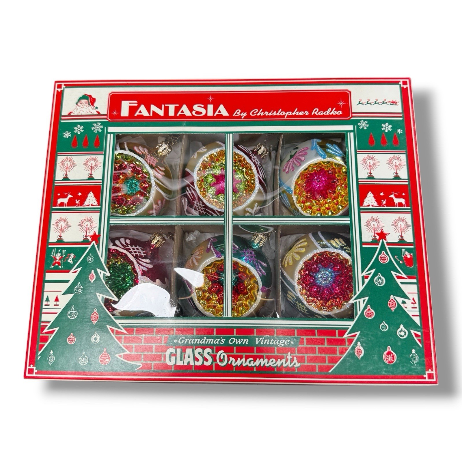 Christopher Radko Fantasia Guilded Age Glass Ornaments Set Of 6 Christopher Radko Fantasia Guilded Age Glass Ornaments Set Of 6