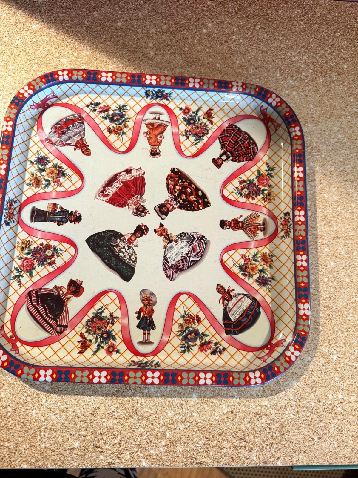 Vintage 1960s Mod Litho Tin Tray – Daher Decorated Ware England – International Vintage 1960s Mod Litho Tin Tray – Daher Decorated Ware England – International