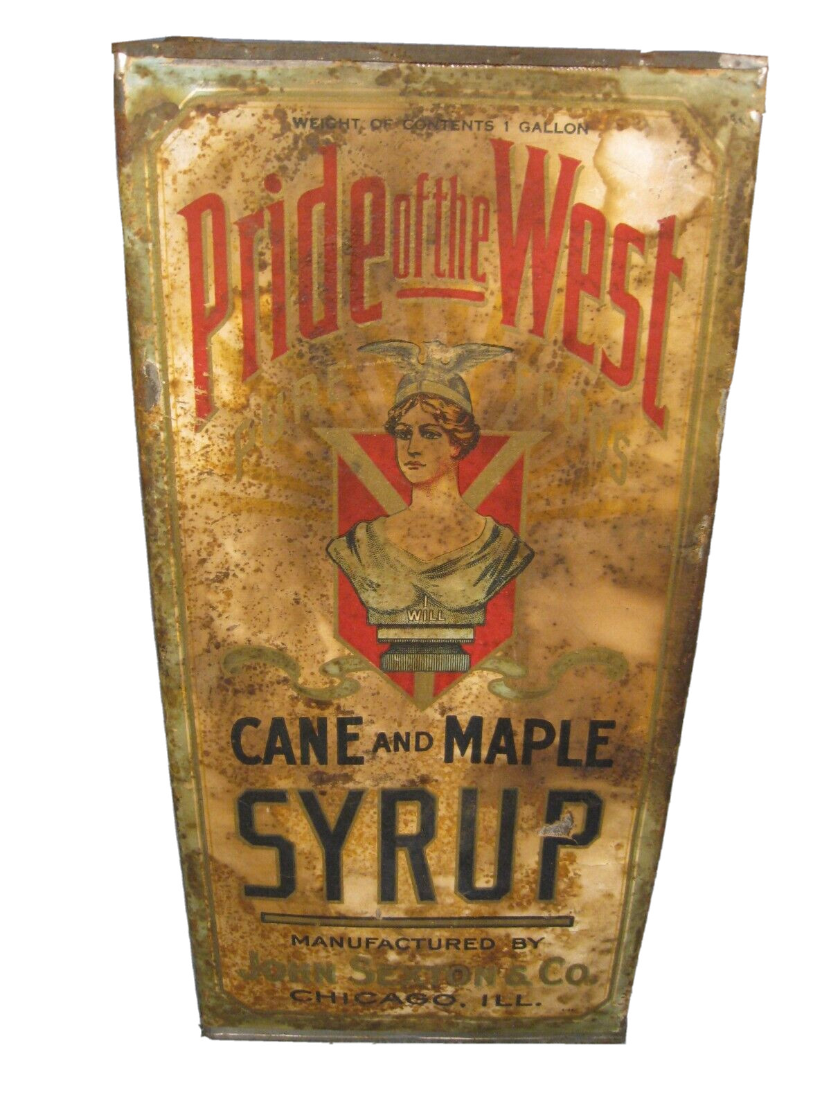 Rare Antique Pride of The West Cane & Maple Syrup 1 Gallon Can Rare Antique Pride of The West Cane & Maple Syrup 1 Gallon Can