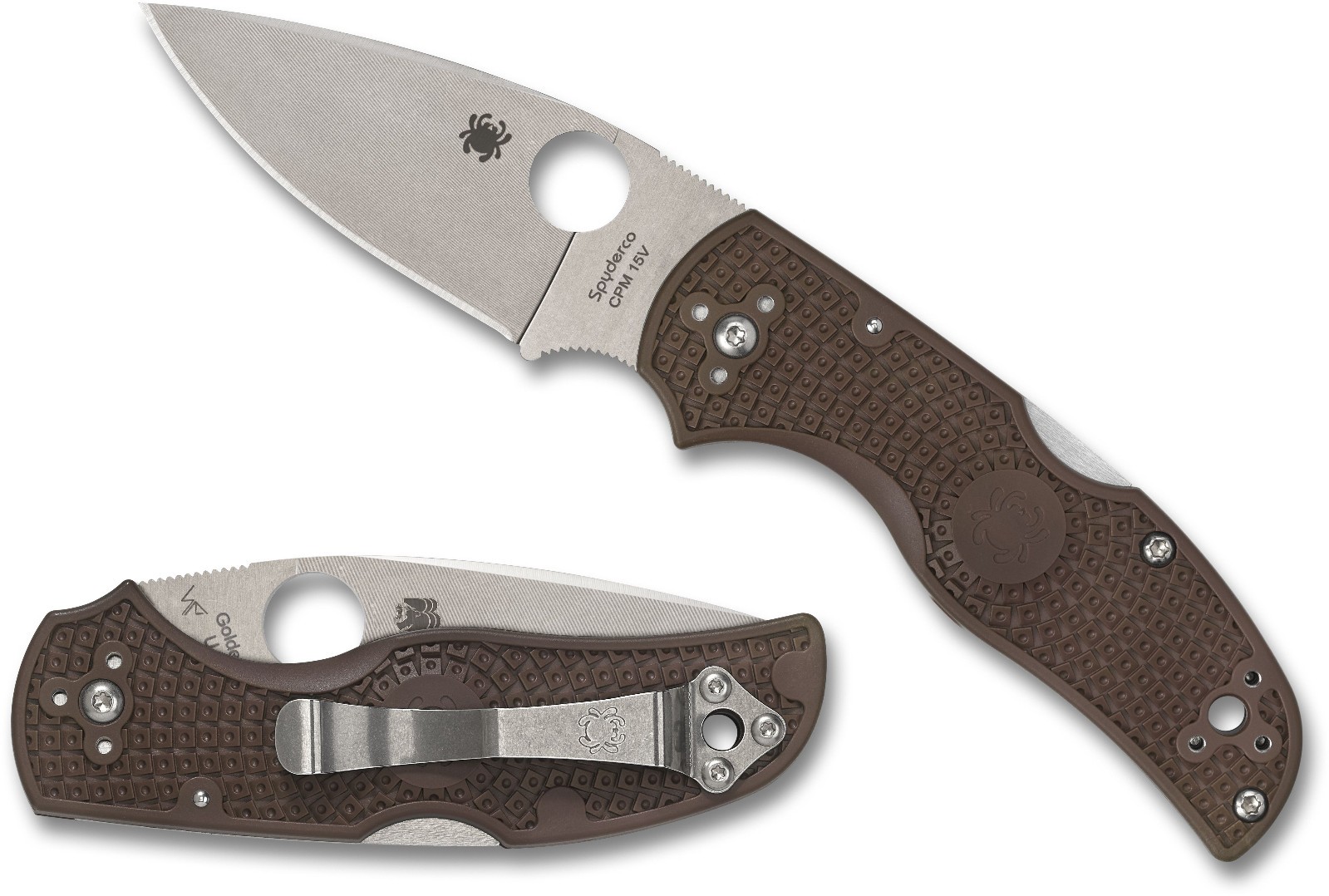 SPYDERCO Native 5, Brown FRN Handles, CPM 15V Steel, Sprint Run C41PBN15V5 L@@K