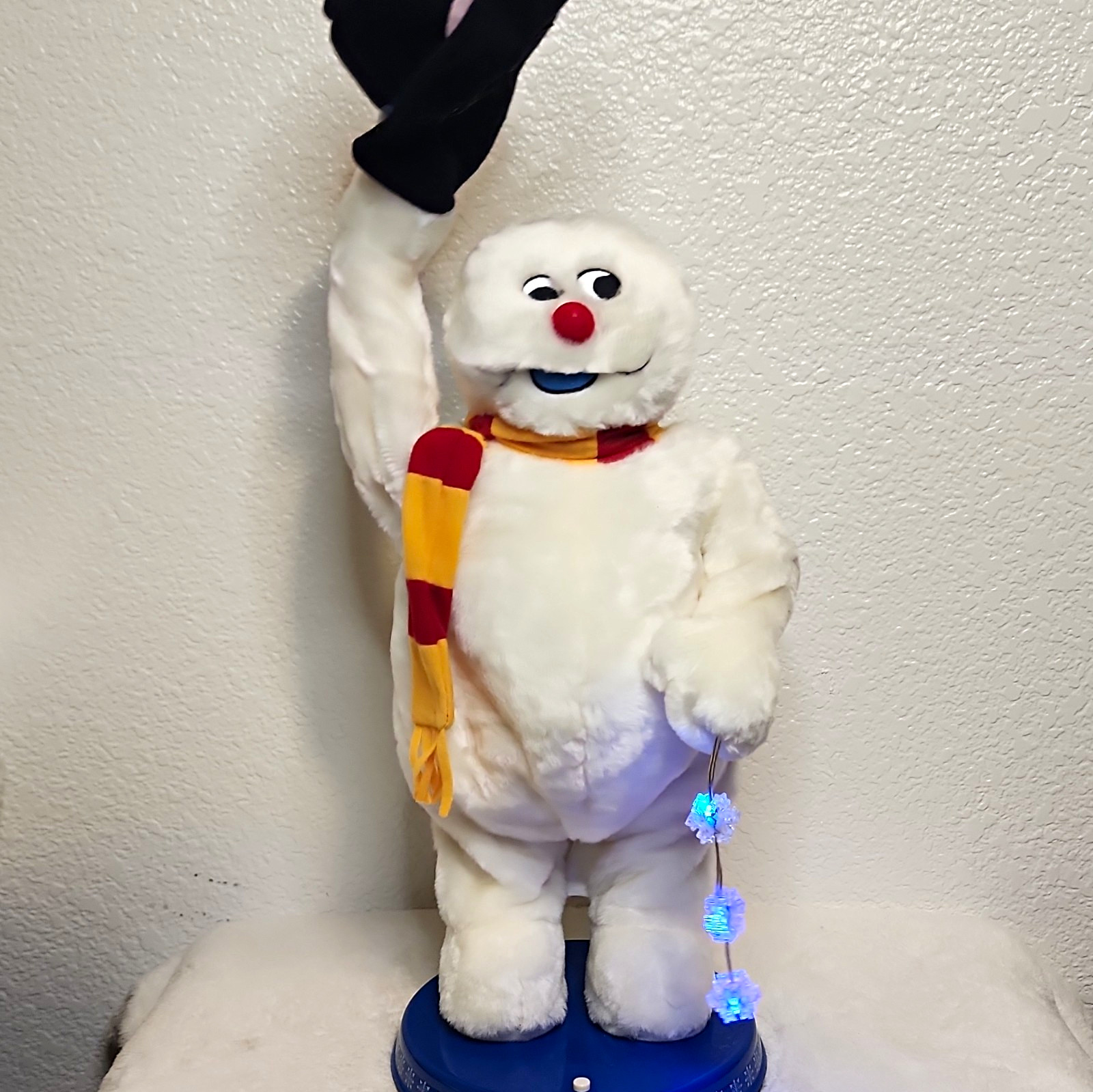 Vtg Gemmy Snowflake Spinning Frosty The Snowman Animated Musical Christmas 15456