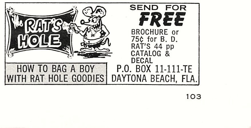 The Rat’s Hole How to Bag a Boy Daytona Beach Goodies Small Vintage Mag Print Ad