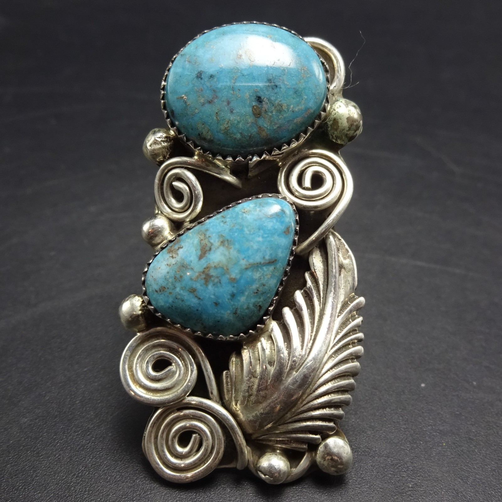 Sensational Vintage KENNETH JONES Navajo TURQUOISE Sterling Silver RING size 8.5 Sensational Vintage KENNETH JONES Navajo TURQUOISE Sterling Silver RING size 8.5