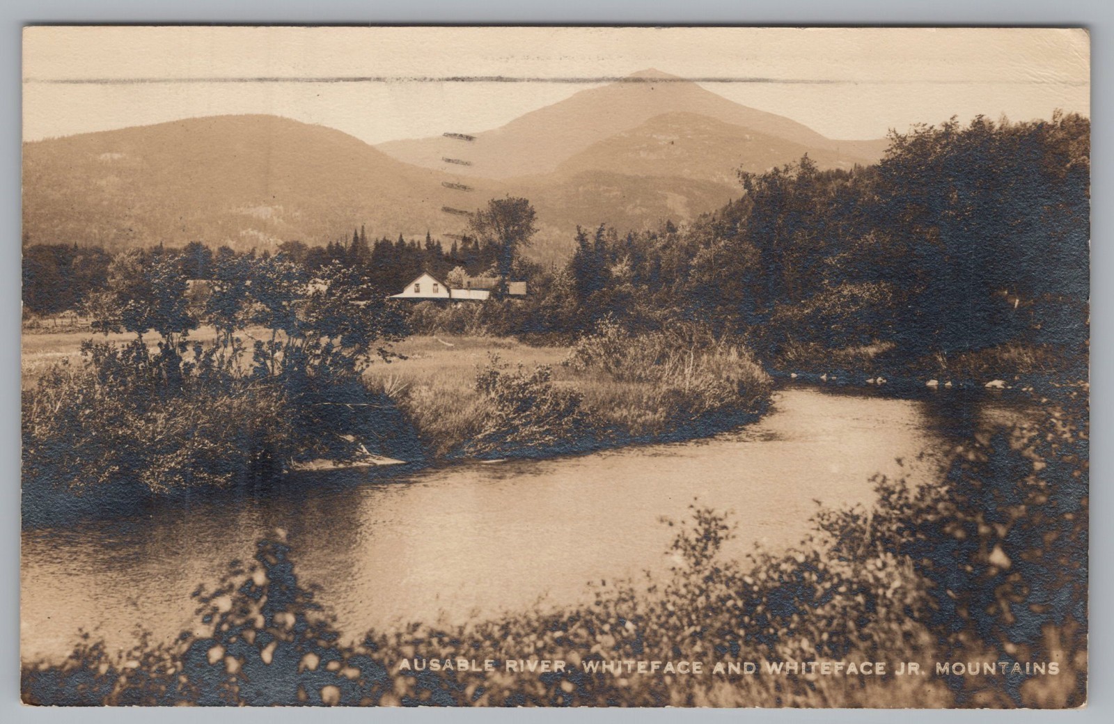 RPPC Ausable River Whiteface Mountains Lake Placid NY New York 1936 Postcard RPPC Ausable River Whiteface Mountains Lake Placid NY New York 1936 Postcard