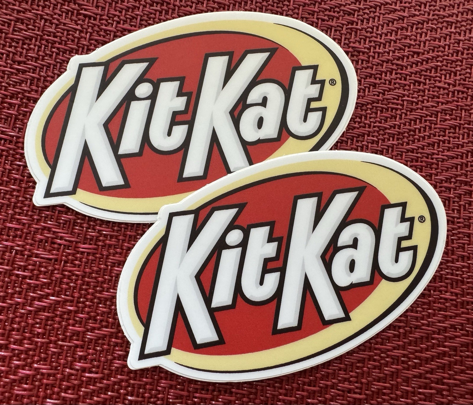 Lot 2 Kit Kat Kit-Kat Candy Bar Vinyl Sticker Fun Colorful Advertising Promo