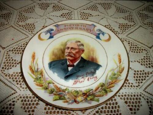 ANTIQUE FRED KRUG BREWING CO 1859-1909 FIFTIETH ANNIVERSARY PLATE COLLECTOR RARE