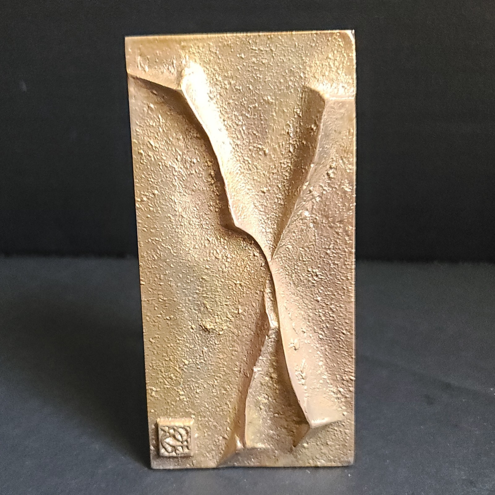 VTG Cosanti Arcosanti Bronze Tile Art Easel Stand MCM Paolo Soleri Brutalist VTG Cosanti Arcosanti Bronze Tile Art Easel Stand MCM Paolo Soleri Brutalist