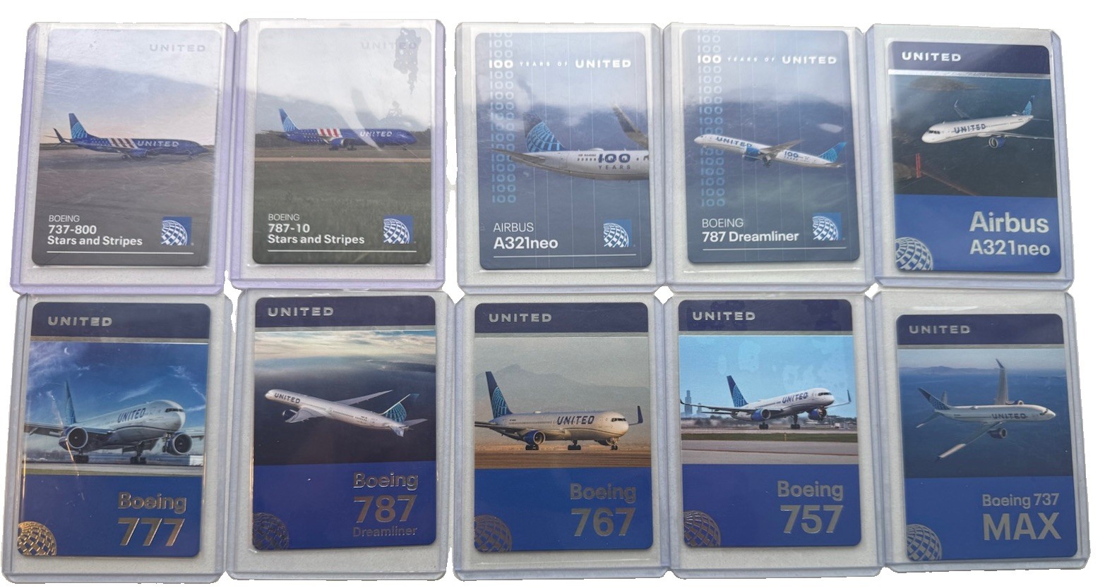 United Airlines Ultimate 10-Card Collection Complete Fleet + 100 Years + Stars