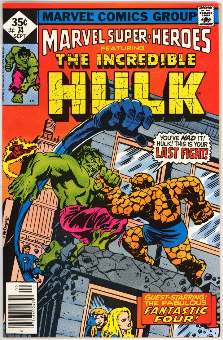 Marvel Super-Heroes 74 NM+ 9.6 Hulk Thing Fantastic Four Whitman Variant BIN