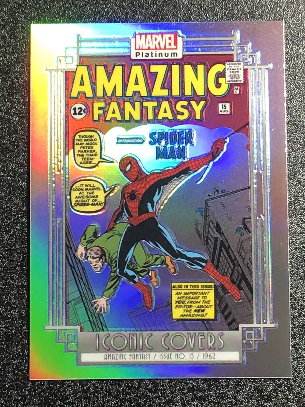 2023 UD Marvel Platinum 🔥 Amazing Fantasy Iconic Covers Rainbow Foil 🔥