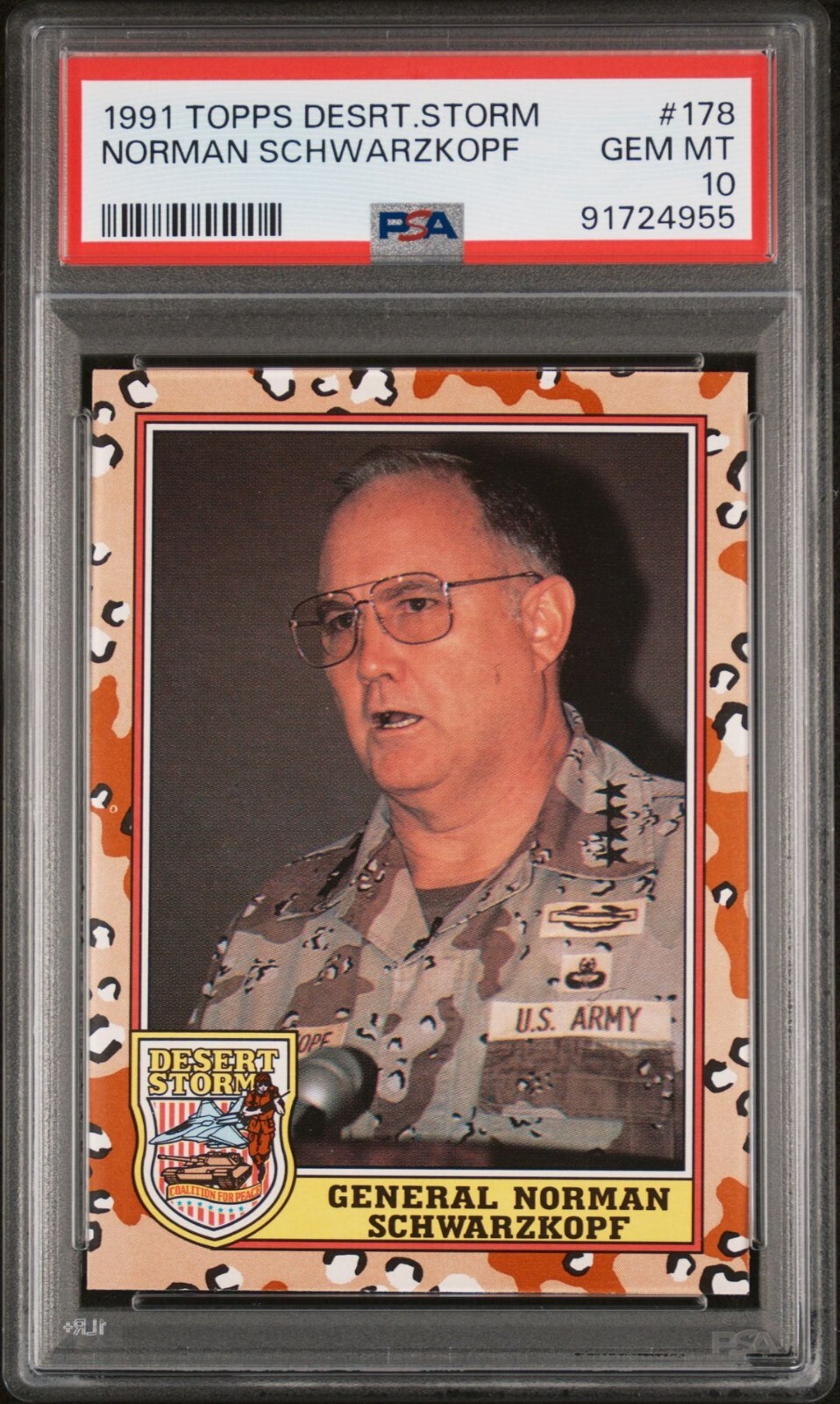 PSA 10 - Desert Storm 1991 Topps Series 3 #78 General Norman Schwarzkopf