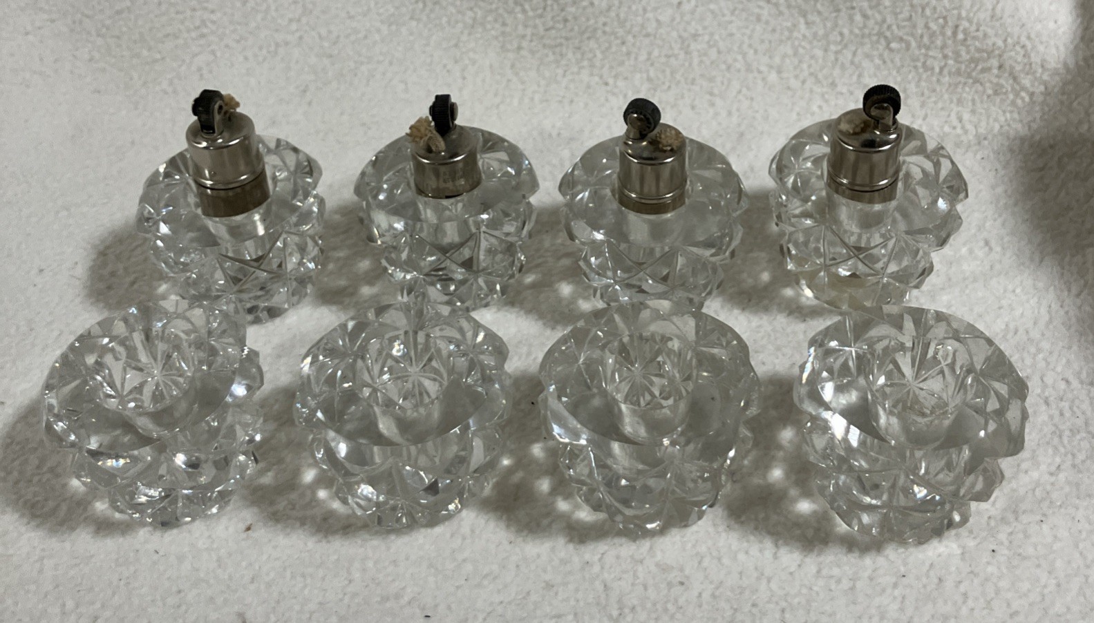 IRICE Strikalite Lighter With Crystal Glass Base;  Irving W. Rice & Co. NY, NY