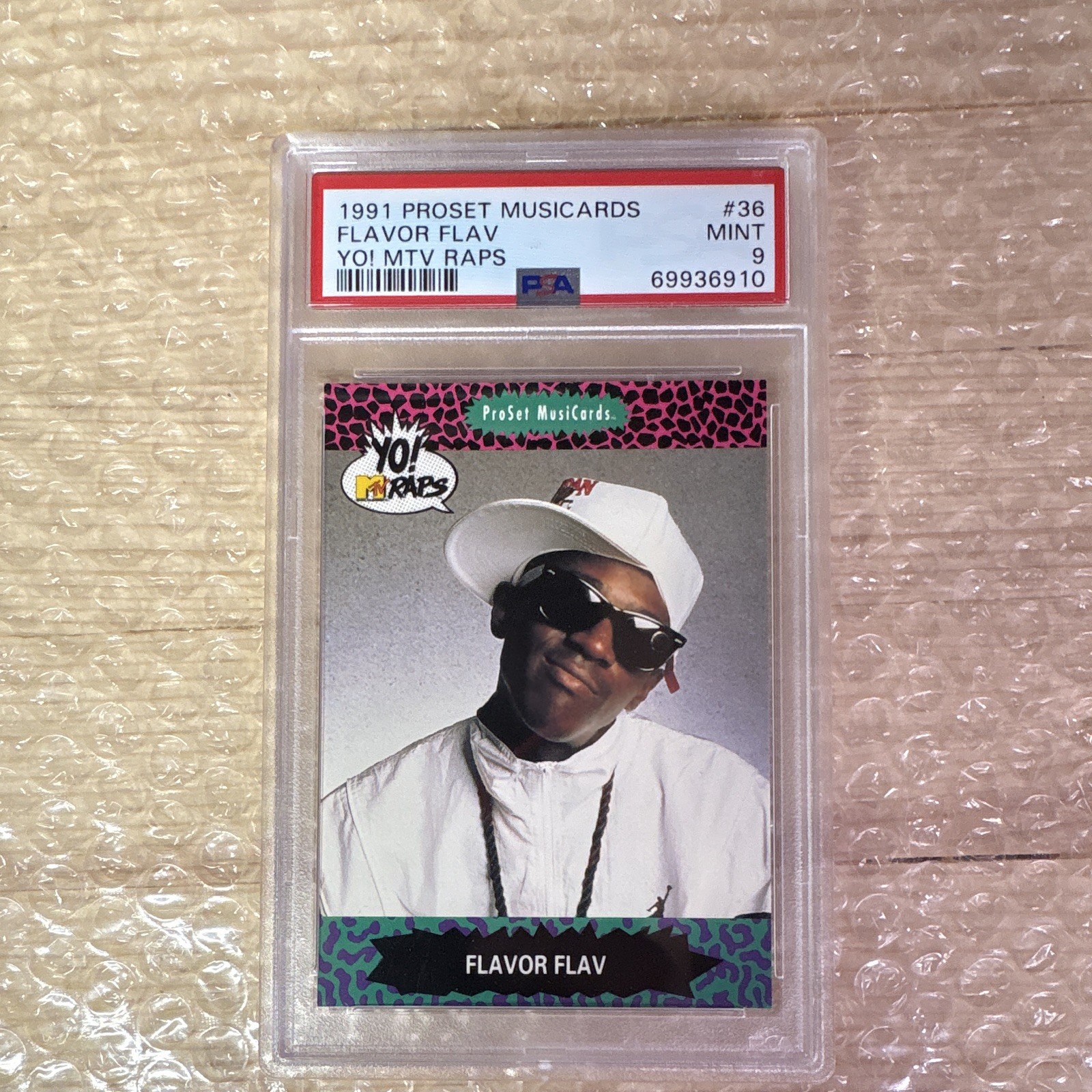 1991 ProSet MusiCards Yo MTV Raps Base Set #36 Flavor Flav PSA 9