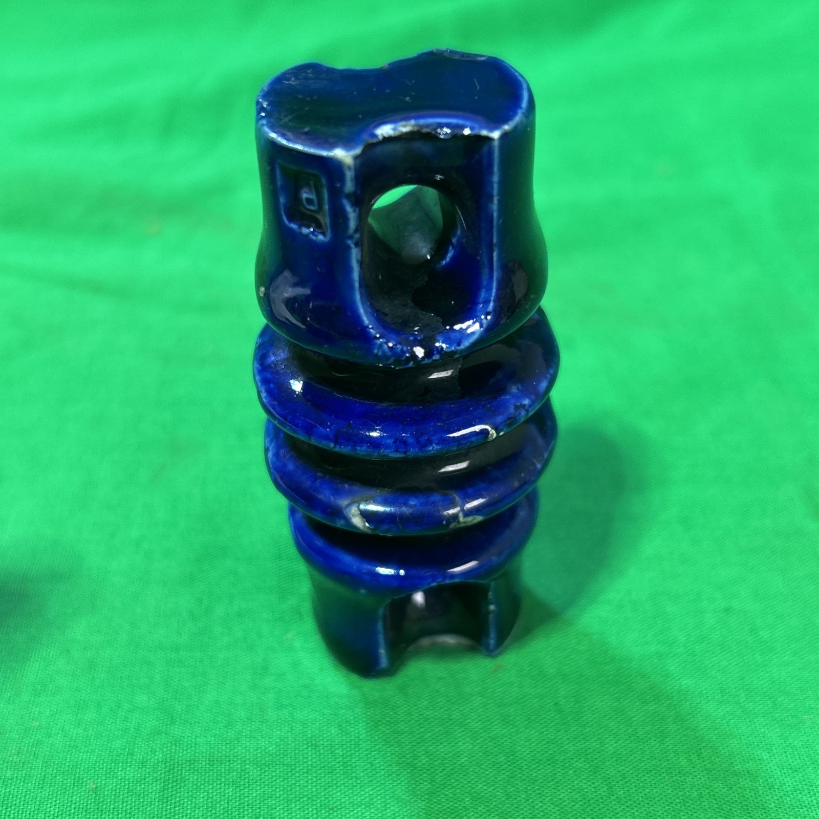 Antique Blue Ceramic Insulator 3”
