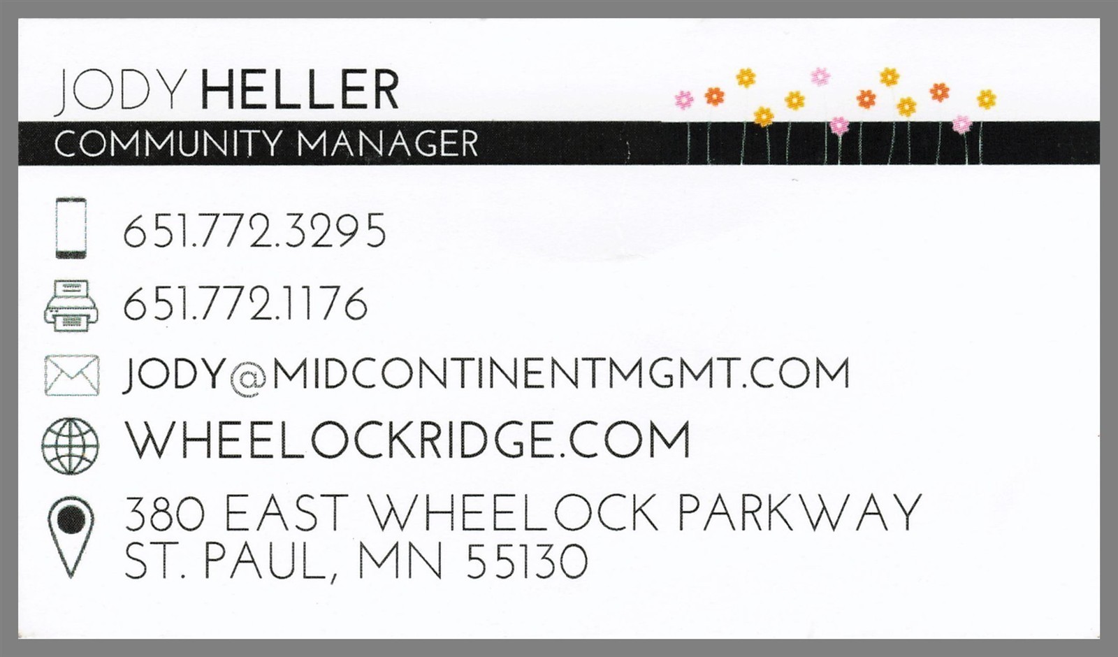 Jody Heller Community Manger St. Paul MN Vintage Business Card Jody Heller Community Manger St. Paul MN Vintage Business Card