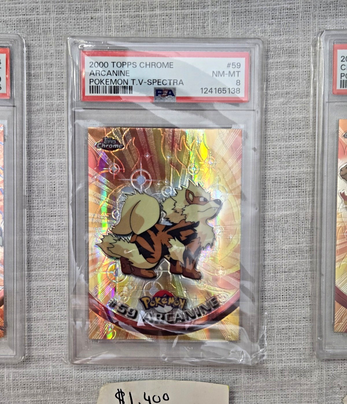 Topps 2000 Chrome Pokémon T.V.-Spectra Arcanine #59 Hologram Card English