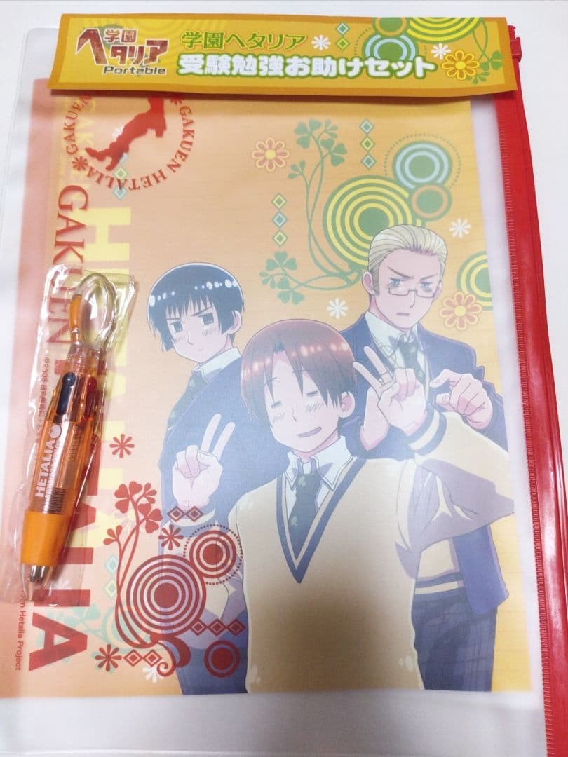 Gakuen Hetalia Exam Study Support Set: Notebook, Pouch, Ballpoint Pen From Japan