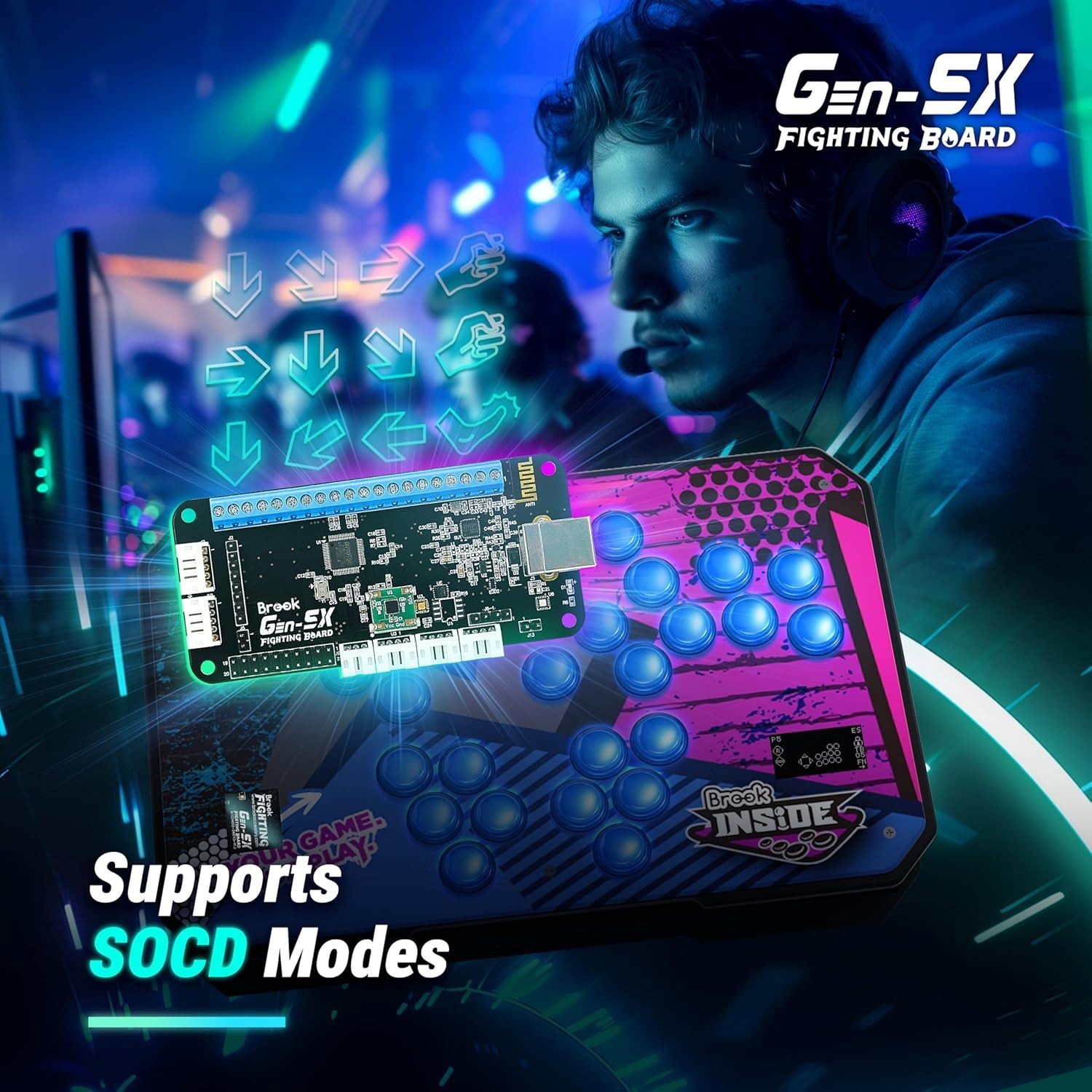 Brook Gaming Gen-5X Fighting Board: Compatible PS5 / Xbox Series / NS2 / PC V26