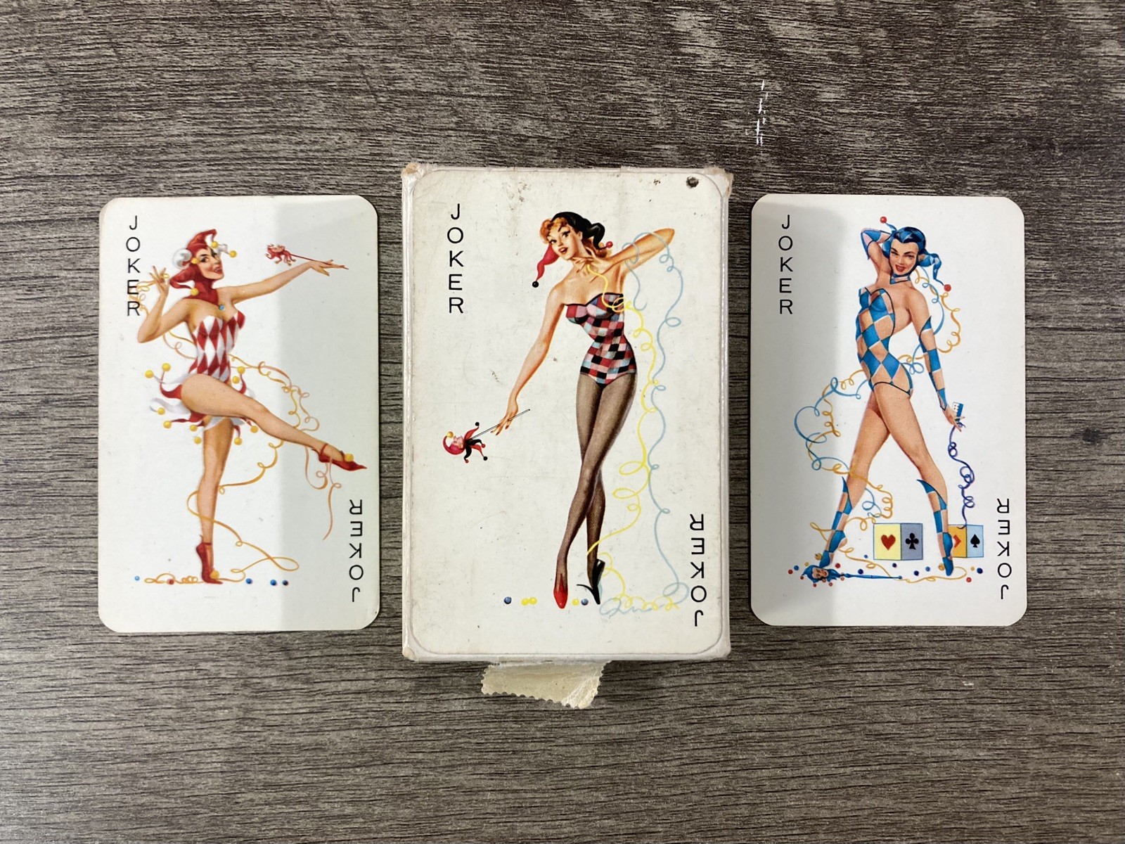 Vintage 1960s-70s Pin Up Girls Mistresses Playing Cards, 52 Cards + 3 Jokers