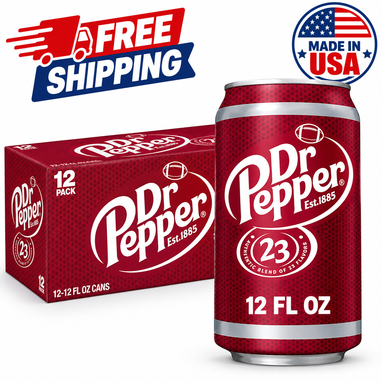 Dr Pepper Original Soda 12 Pack, 12 fl oz Cans – Refreshing Soft Drink Dr Pepper Original Soda 12 Pack, 12 fl oz Cans – Refreshing Soft Drink