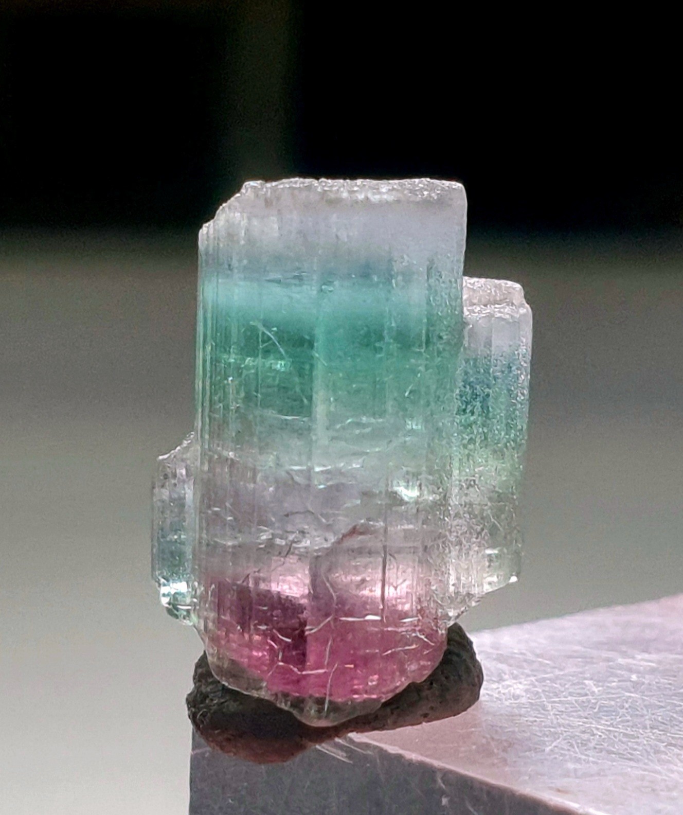 Saturated Top Quality Twin MultiColour Watermelon Terminated Tourmaline Crystal Saturated Top Quality Twin MultiColour Watermelon Terminated Tourmaline Crystal
