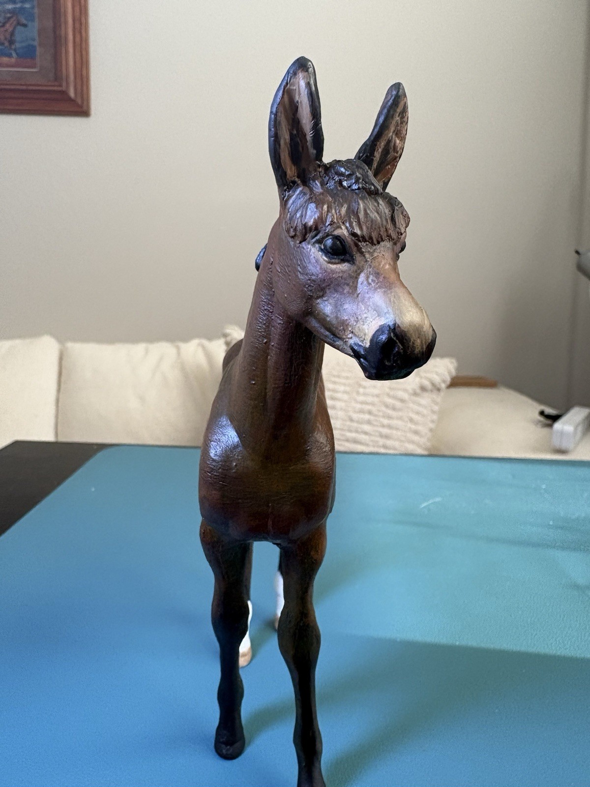 Custom Mule Foal blue ribbon Like Breyer 