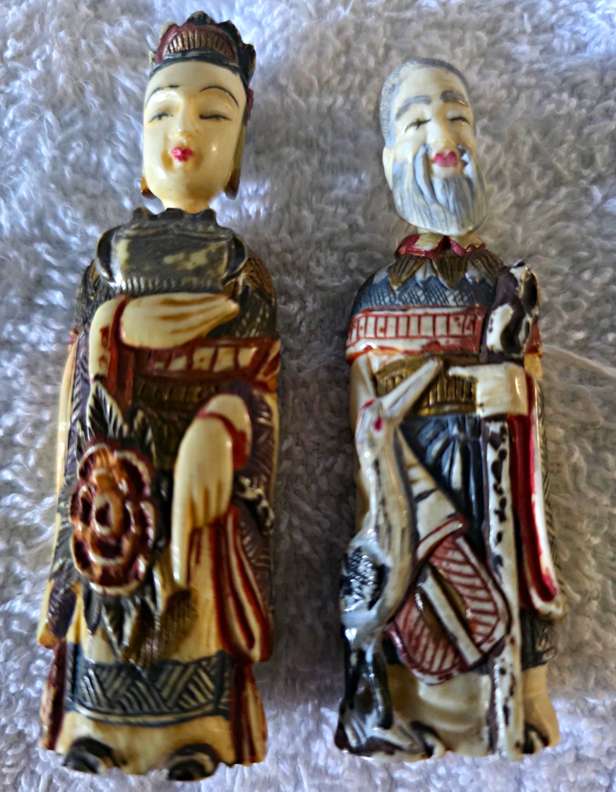 19th Century Vintage  Two Carved  Figural Snuff Bottles. \