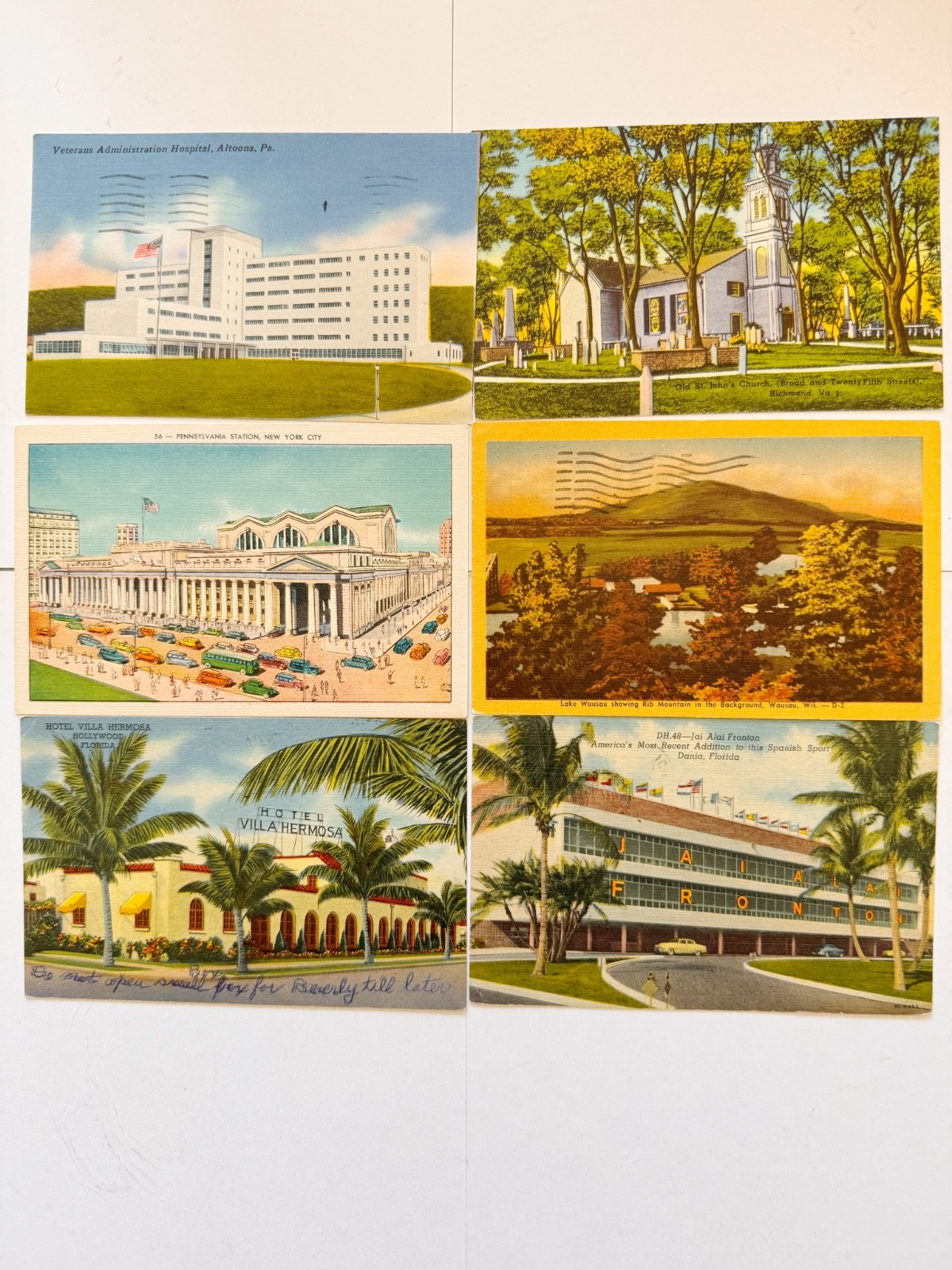 Lot of 6 Vintage Linen Postcards Posted Pennsylvania Station NYC 1950s-60s Lot of 6 Vintage Linen Postcards Posted Pennsylvania Station NYC 1950s-60s