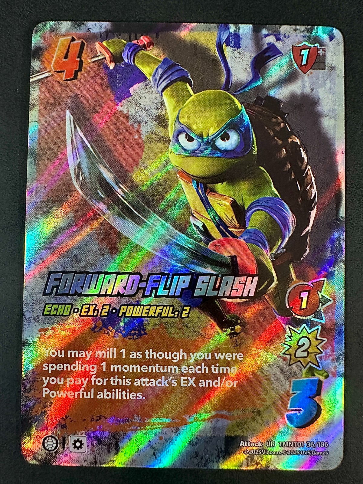 2025 UniVersus Forward-Flip Slash 36/186 Ultra Rare Teenage Mutant Ninja Turtles