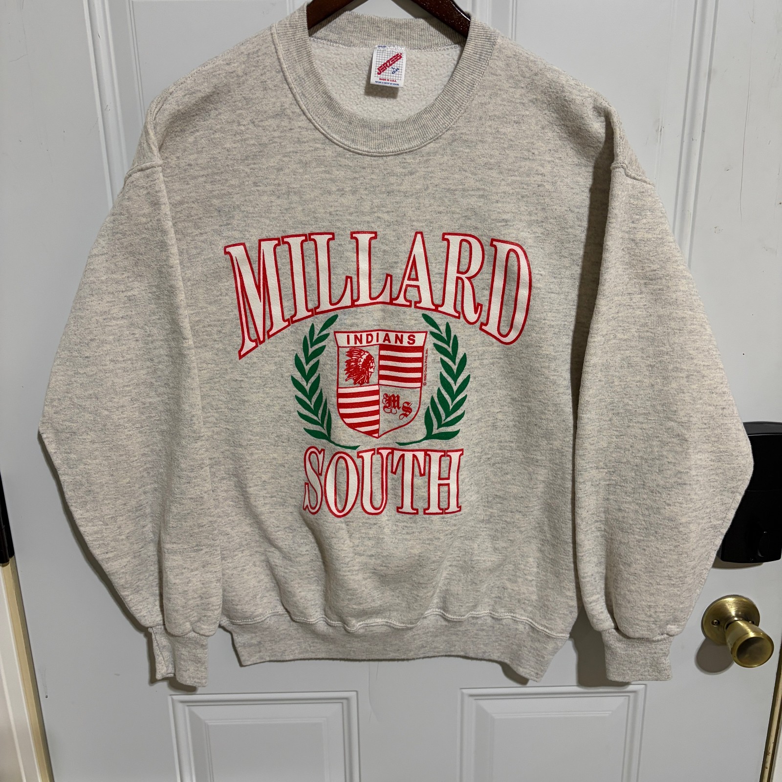 Vtg 90's Millard South High School Omaha USA T Sweatshirt Size Large 1990