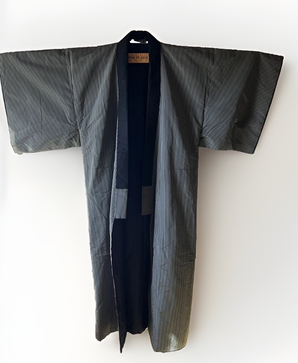 Japanese Padded Winter Kimono Blue Stripe - basted hem 60” long NEW vintage? Japanese Padded Winter Kimono Blue Stripe - basted hem 60” long NEW vintage?