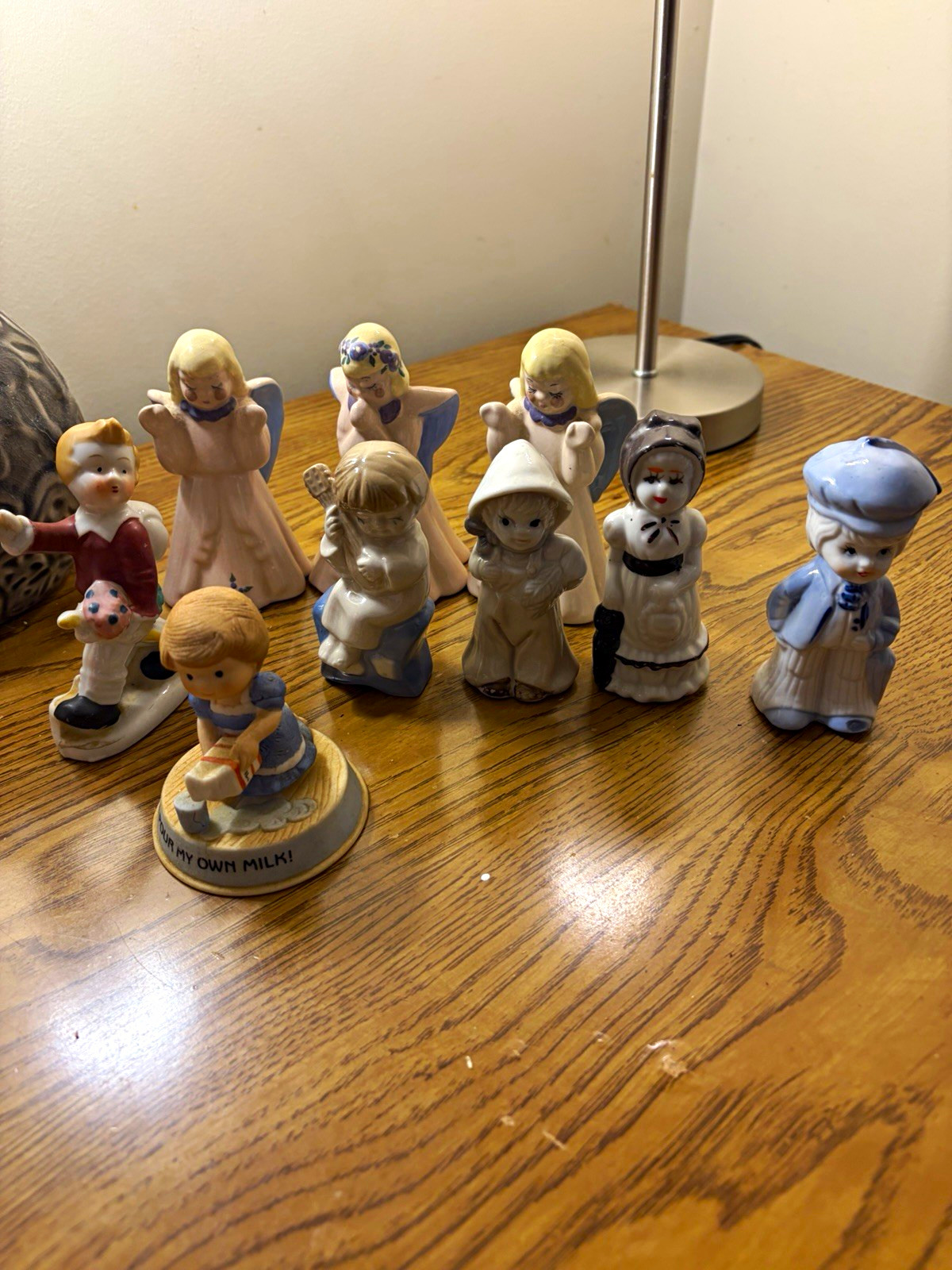 Vintage Porcelain 9 Figurines - read description. Ernesco kay finch Japan, etc 