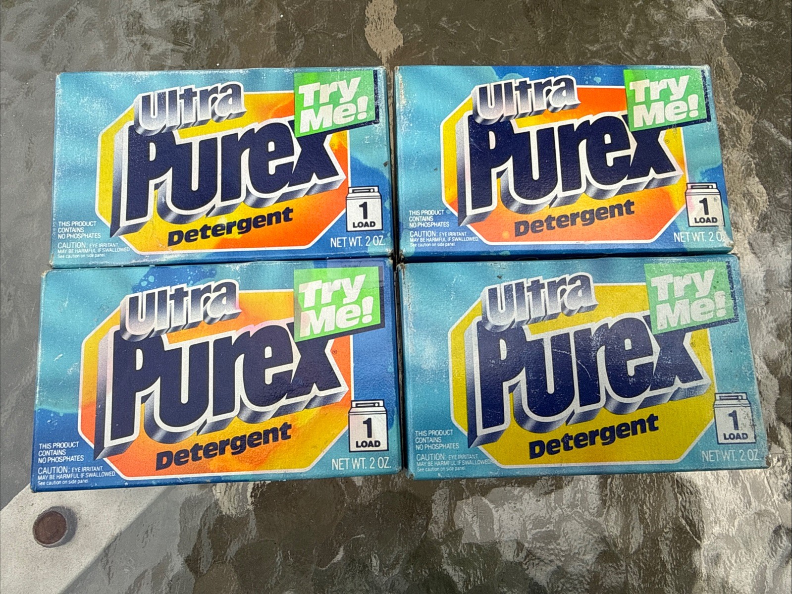 4 Vintage 1990 Ultra Purex All Temperature Laundry Detergent 2oz Box Brand New