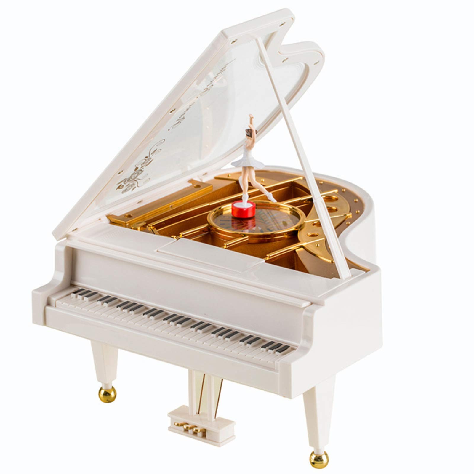 Hvogvok Ballerina Music Box，Piano Music Box for Women Girls White Valentine's...