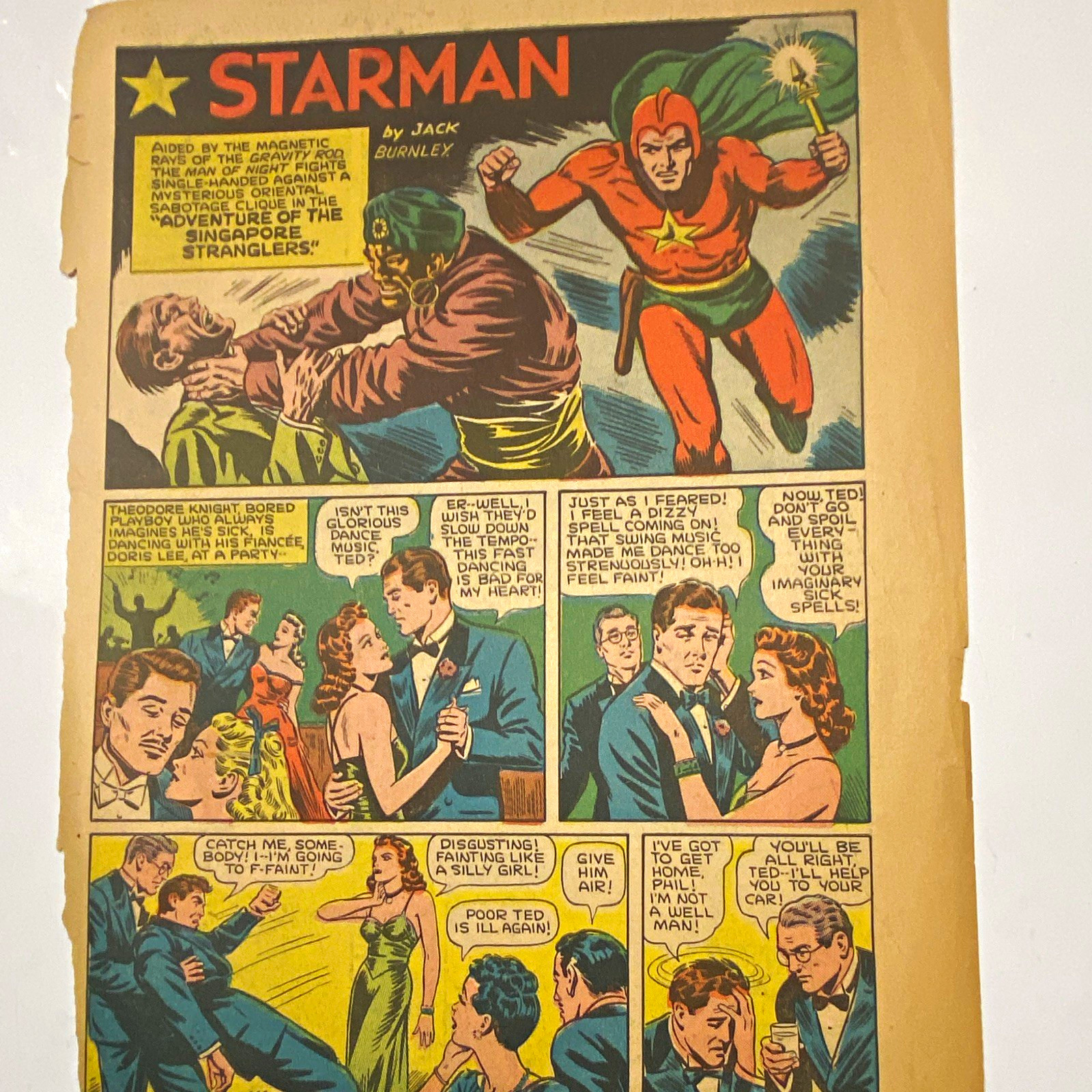 RARE 1941 DC Comics 5-Page Lot Adventure Comics #69 Starman Wings Johnson Art RARE 1941 DC Comics 5-Page Lot Adventure Comics #69 Starman Wings Johnson Art