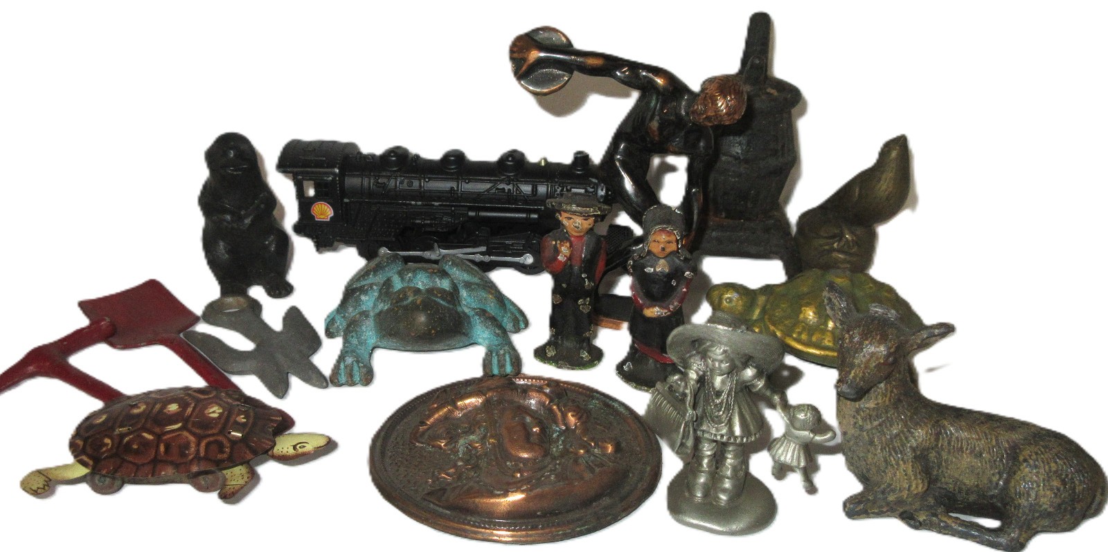 Vintage Mixed Miniature Brass & Metal Animal people, other Figurines