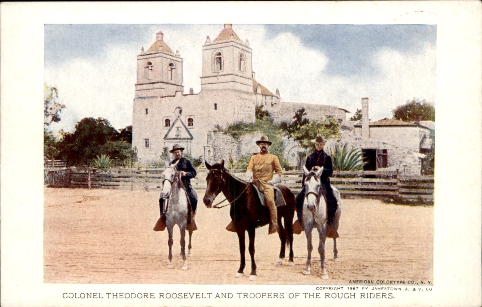 Jamestown VA Theodore Roosevelt & Rough Riders 1907 Exposition SCARCE #68 PC