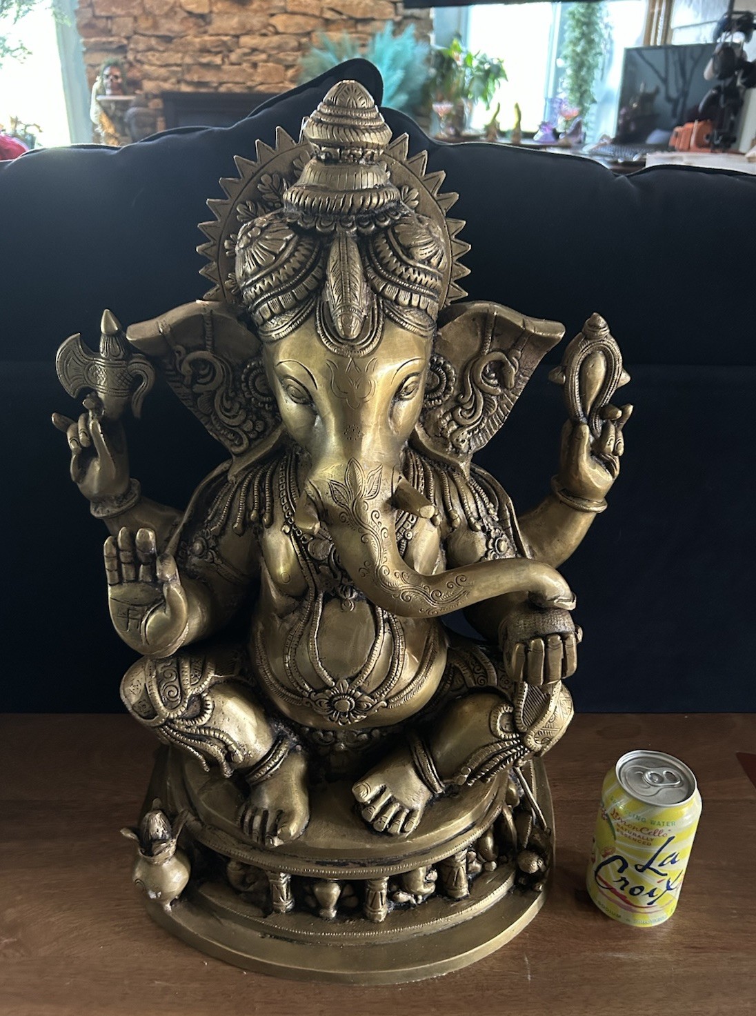 HUGE Extra Large Hindu Ganesha Ganesh Solid Brass Statue  49 LBS 20” Tall
