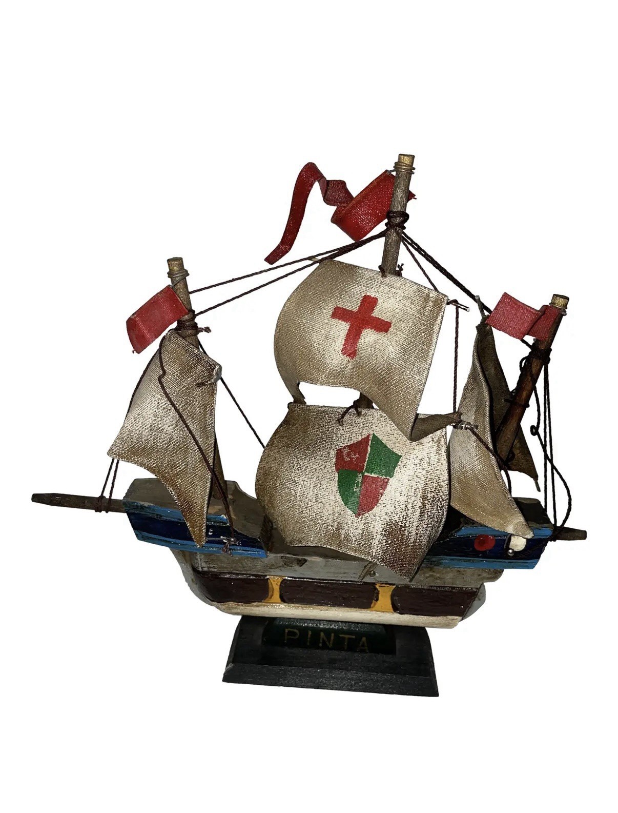 Vintage Mid 20th Century Wooden Sailing Ship Vintage Mid 20th Century Wooden Sailing Ship