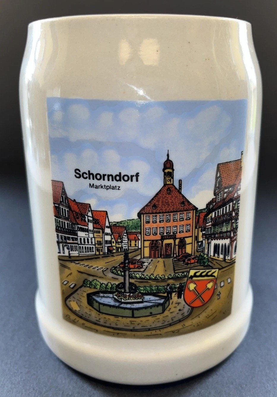 Vintage Schorndorf Marktplatz Glazed German Beer Stein/Mug 0.5L Vintage Schorndorf Marktplatz Glazed German Beer Stein/Mug 0.5L