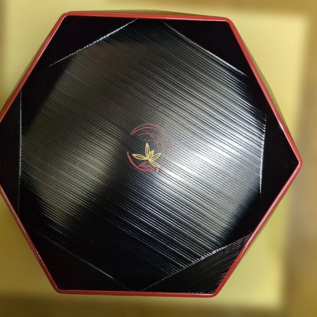 Echizen Lacquerware Hexagonal Tray & Sweet Bowl 20cm Traditional Japanese