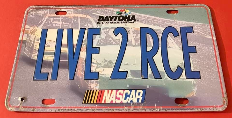 LIVE TO RACE Daytona Speedway Booster License Plate Racing Nascar Florida