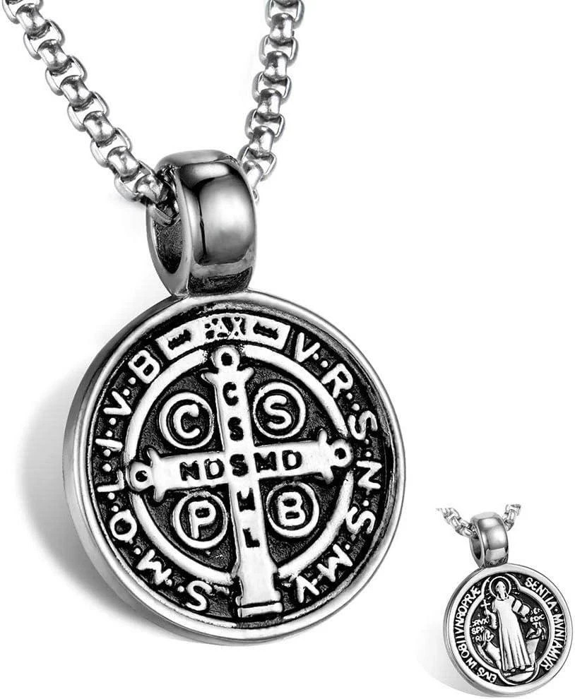 Collar Con Colgante De Medalla De Exorcismo De San Benito Para Catã³lico Romano