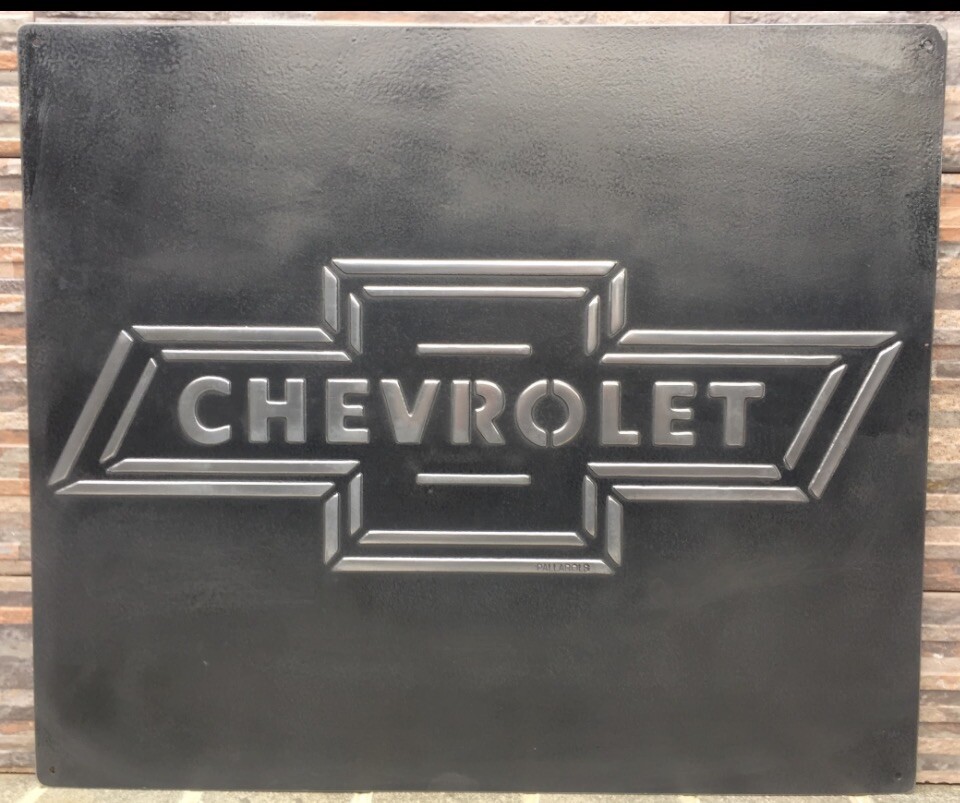 Chevrolet Vintage Steel Garage Sign 20x24 Handmade Aluminum Relief Chevrolet Vintage Steel Garage Sign 20x24 Handmade Aluminum Relief